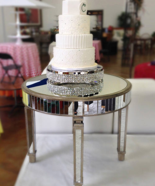 36″ Round Mirrored Table